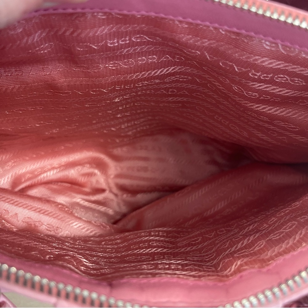 Prada Pink Nappa Gaufre Ruched Leather Two-Way Bag - Preowned - Picture 5 of 16